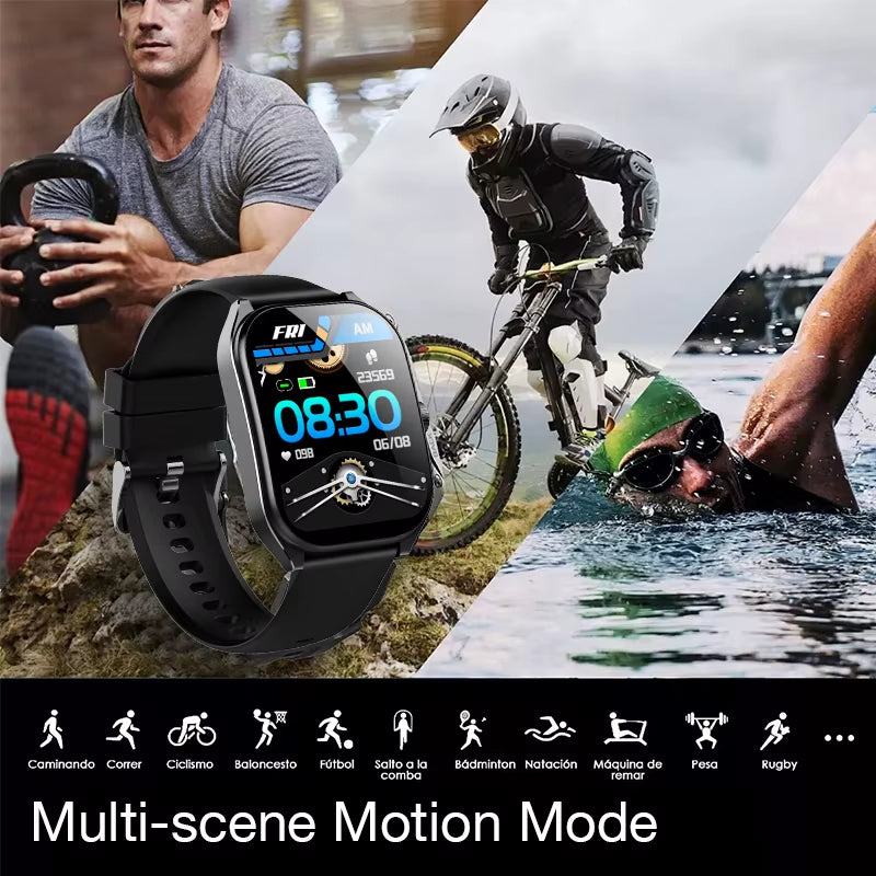 2.01" Curved Screen Smartwatch Men Call Sports Waterproof Wrist Watches Fitness Bracelet Women Watch Clock Smart Watch