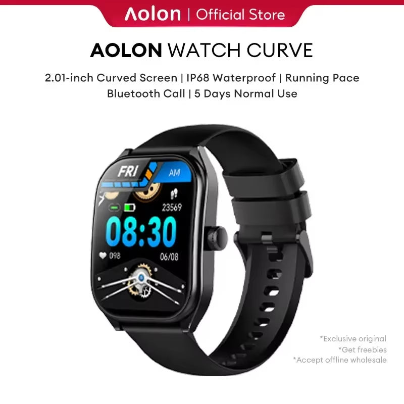 2.01" Curved Screen Smartwatch Men Call Sports Waterproof Wrist Watches Fitness Bracelet Women Watch Clock Smart Watch