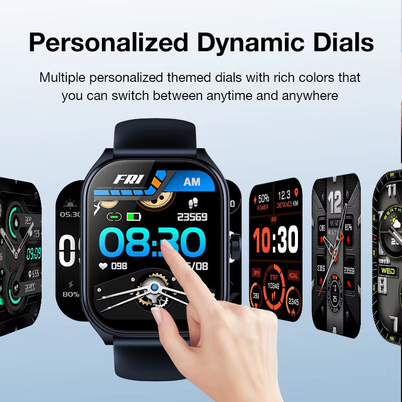 2.01" Curved Screen Smartwatch Men Call Sports Waterproof Wrist Watches Fitness Bracelet Women Watch Clock Smart Watch